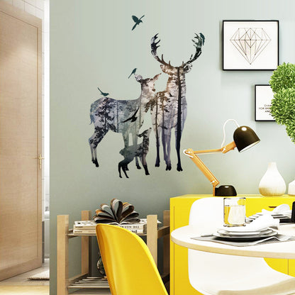 Mirror Dear Wall Deco Beautiful Sticker Butterfly Bird sticker plants room wallpaper bedroom nursery window wall decoration
