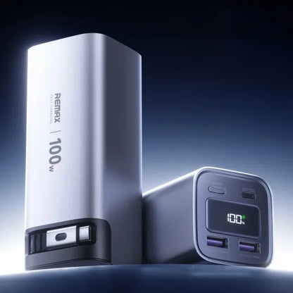 Remax FC-22 100W Fast Charging 20000mAh Power Bank 2x USB + PD Type-C / Built-In Type-C Cable