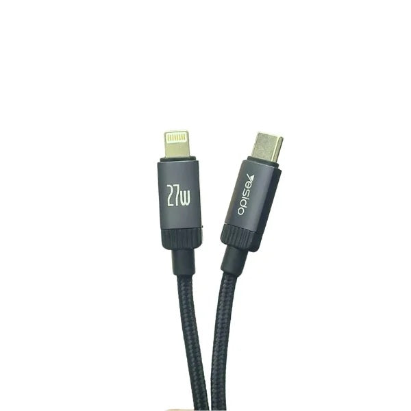 Yesido 27W Type-C to Lightning 8 Pin Aluminum Alloy Data Cable,