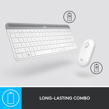 Logitech MK470 Slim Wireless Keyboard and Mouse Combo - Low Profile Compact Layout, Ultra Quiet Operation, 2.4 GHz USB Receiv