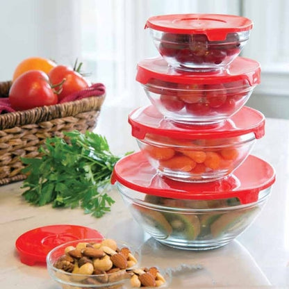 🔥 Bundle Offer 4 🔥 5 Pcs Protect Food Fresh Box Set with 5 PCS Glass Bowls with Lid