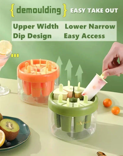 New Popsicle Mold Set 8 Pieces Ice Pop Mold Homemade Silicone