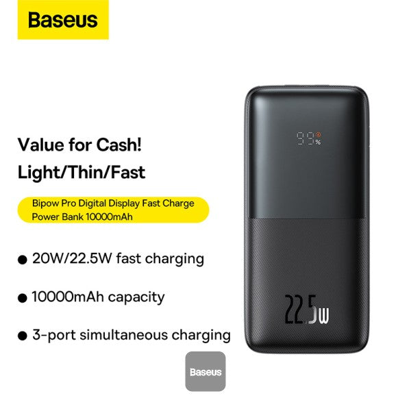 Baseus Bipow Pro Digital Display Fast Charge Power Bank 10000mAh 20W / 22.5W