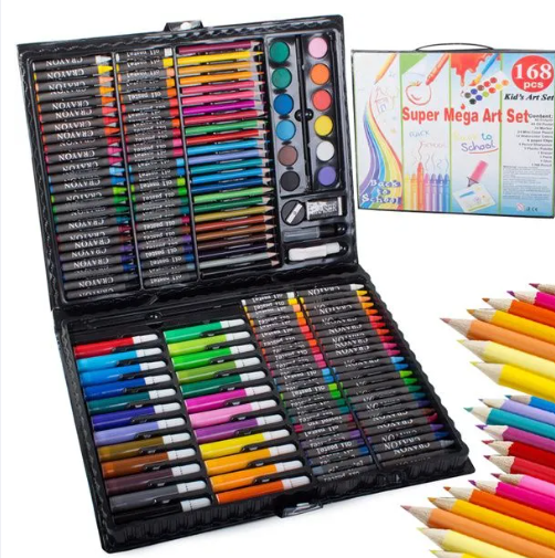 150,168 & 208 Piece Deluxe Art Set Drawing Set for Kids Crafts Kit Box Gift Art Supplies for Drawing