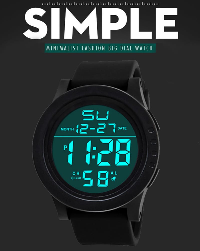 Men's Digital Military Sport Watch: Waterproof Outdoor Silicone LED Clock with Large Dial
