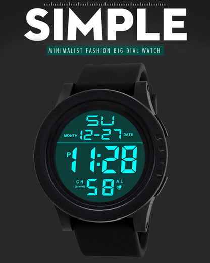 Men's Digital Military Sport Watch: Waterproof Outdoor Silicone LED Clock with Large Dial