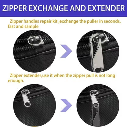 4PCS Multicolor Universal Zipper Pull Heads – Durable Metal Zipper Repair Clips for Bags, Luggage