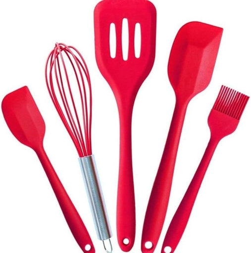 Silicone Set 5Pcs Spoon Set Kitchenware Cutlery