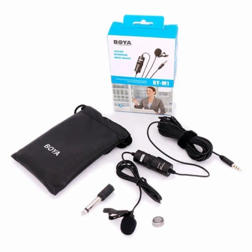 BOYA by-M1 Lavalier Condenser Microphone, 3.5Mm Jack, 6M Cable for Vlogging & YouTube Recording