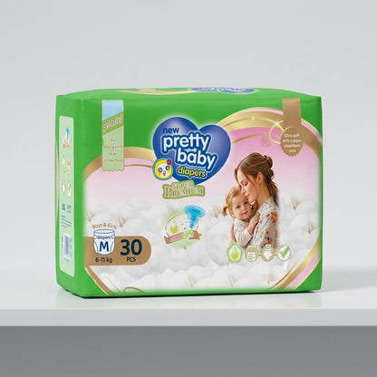 Pretty Baby | Disposable Baby Diapers | Medium 30 Pcs
