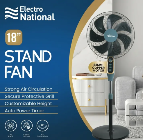 18 Inch STAND FAN with POWERFUL WIND 100% Copper Motor