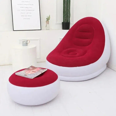 Folding Portable Inflatable Sofa Chair Flocking Lounge Chair with Electric Air Pump