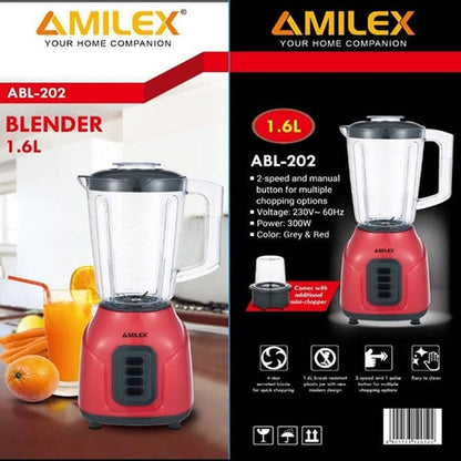 AMILEX Blender 300W with 2 in 1 Jar ABL - 202