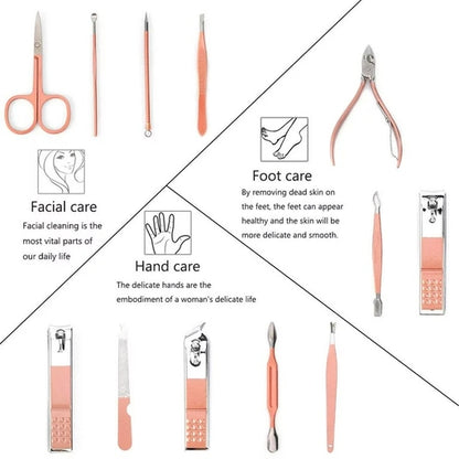 Nail Clipper Set - Manicure Pedicure Kit - Stainless Steel Beauty Tool Kit