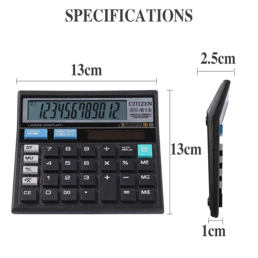 Citizen 12 Digits Calculator - CVTVZEN 512 - Solar Power