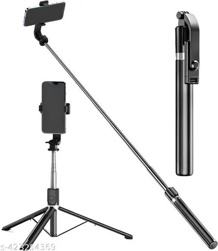 R1L Wireless Remote Selfie Stick with Tripod Stand Extendable Upto 170 Cm