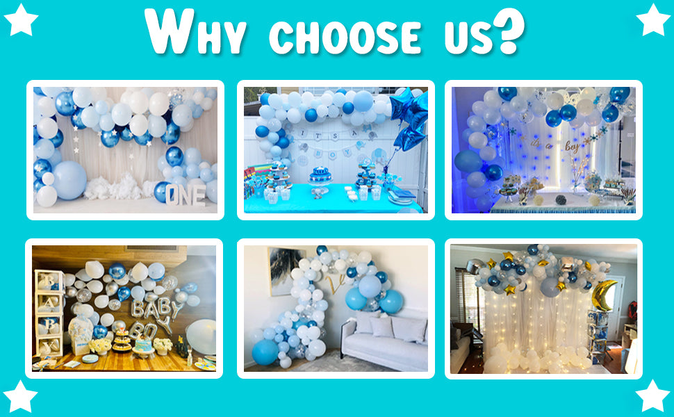 FREE 12 PCS 3D BUTTERFLY WITH Complete Set 104-Piece Premium Blue Balloon Garland Kit for Party Decoration, Unisex Balloon Arch Set for All Ages