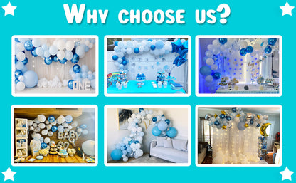 FREE 12 PCS 3D BUTTERFLY WITH Complete Set 104-Piece Premium Blue Balloon Garland Kit for Party Decoration, Unisex Balloon Arch Set for All Ages