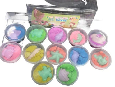 Sand Clay for Play Smooth Sand for Kids Moulds Inside 12Pcs in 1 Set