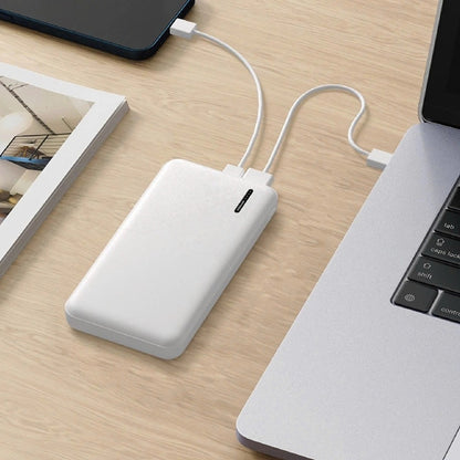 WiWU Wi-P067 10000mAh power bank with LED display, dual USB ports, and safe charging.
