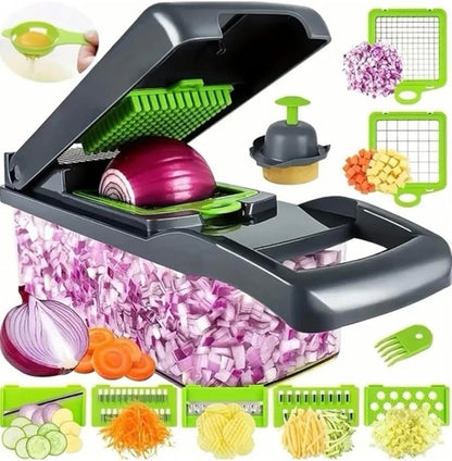 Multifunctional Vegetable Chopper 14 Pcs Veggie Slicer