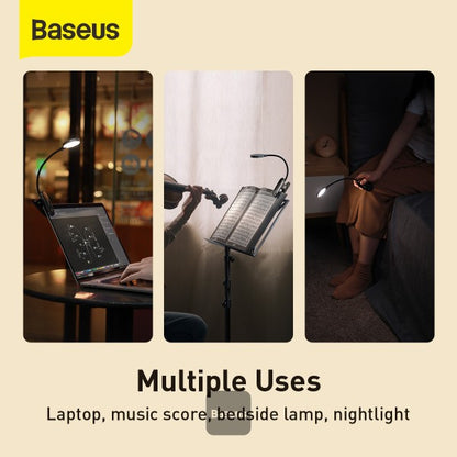 Baseus Led Desk Lamp Clip-On Night Light Reading Computer Keyboard illuminated Eye Protection Lamp With USB Charging