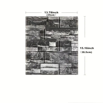 5Pcs 3D Wall Stickers Wallpaper Foam Soft Tiles, Bedroom Faux Brick Wallpaper Decoration, Waterproof