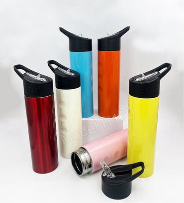 Sports Steel Sipper Water Bottel with Straw Random Colours