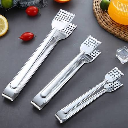 11 Inches-Stainless Steel BBQ Food Tongs Bread Clip Pastry Clamp Barbecue Kitchen Tongs 1, 2 Pcs