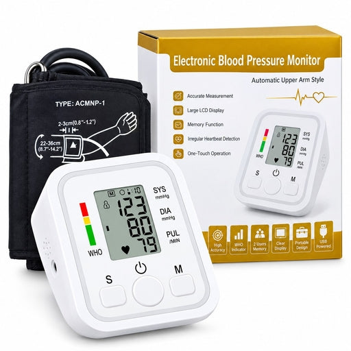 Blood Pressure Meter Powered by USB-C and Battery Both