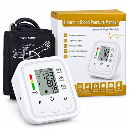 Blood Pressure Meter Powered by USB-C and Battery Both