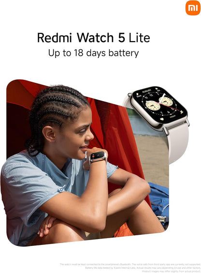 Xiaomi Redmi Watch 5 Lite Global 1.96" Amoled Up to 18 Days Battery GNSS Dual Mic 150+ Workout Modes 5ATM Water Resistance Heart Rate Sensor