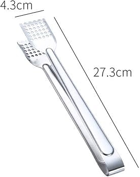 11 Inches-Stainless Steel BBQ Food Tongs Bread Clip Pastry Clamp Barbecue Kitchen Tongs 1, 2 Pcs