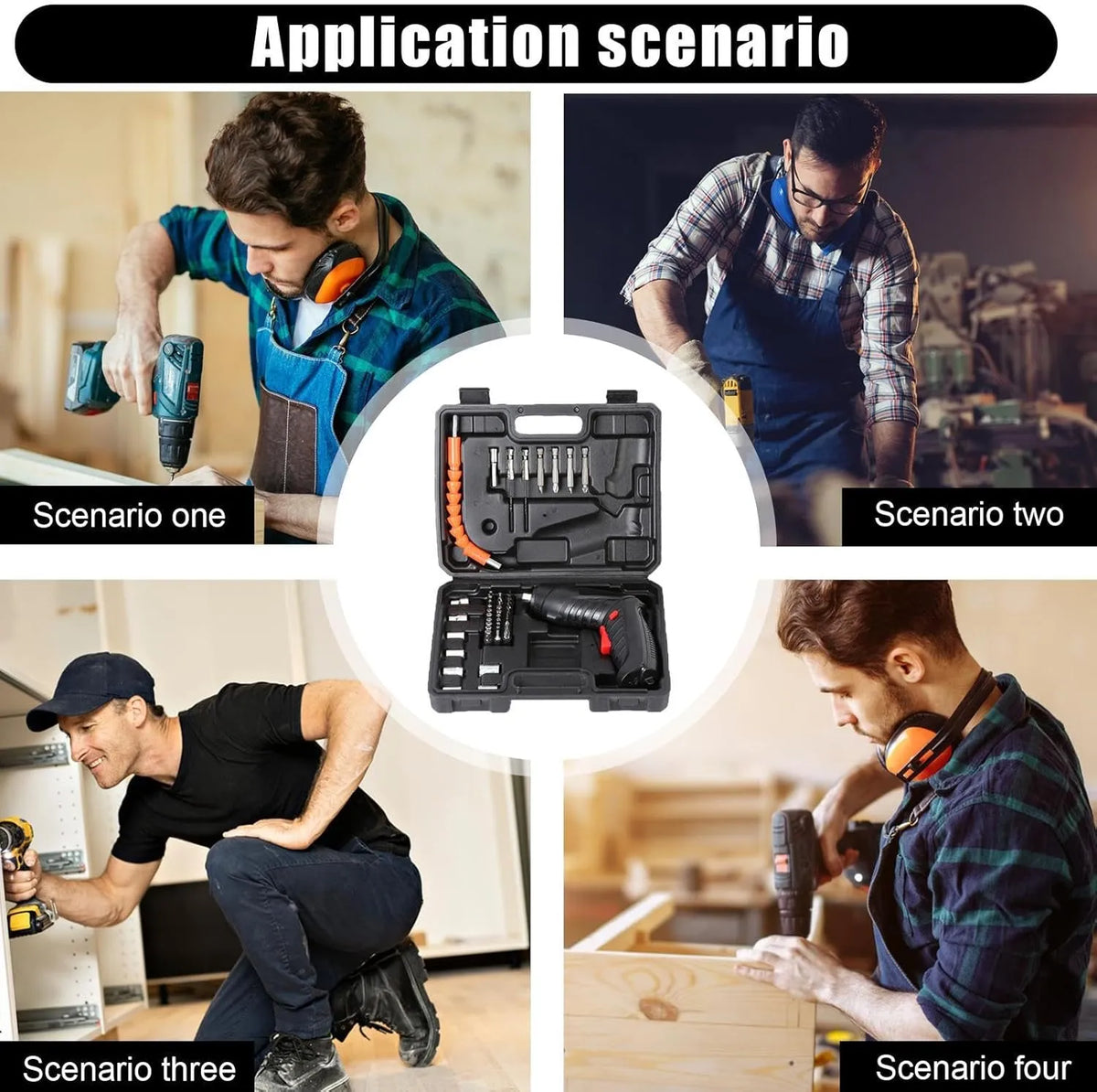45Pcs/ 40PCS Cordless Rechargeable Screwdriver Drill Set SMT
