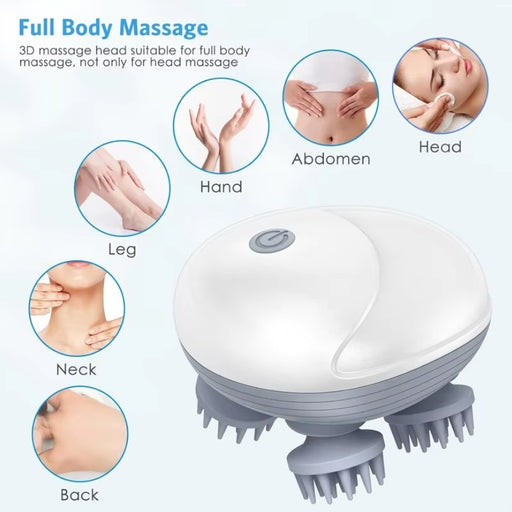 Automatic Electric Massager, 24 Kneading Nodes, Waterproof Deep Tissue Massager for Head, Scalp