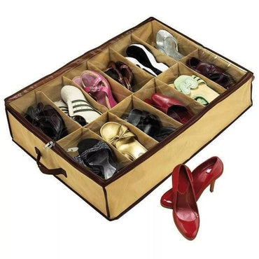 Shoes Under Space-Saving Shoe Organizer 12 Shoes Under Bed Storage Rack