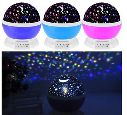 Rotating Starry Sky & Unicorn Kids Night Light Projector | Dual-Powered LED Bedside Projection Lamp