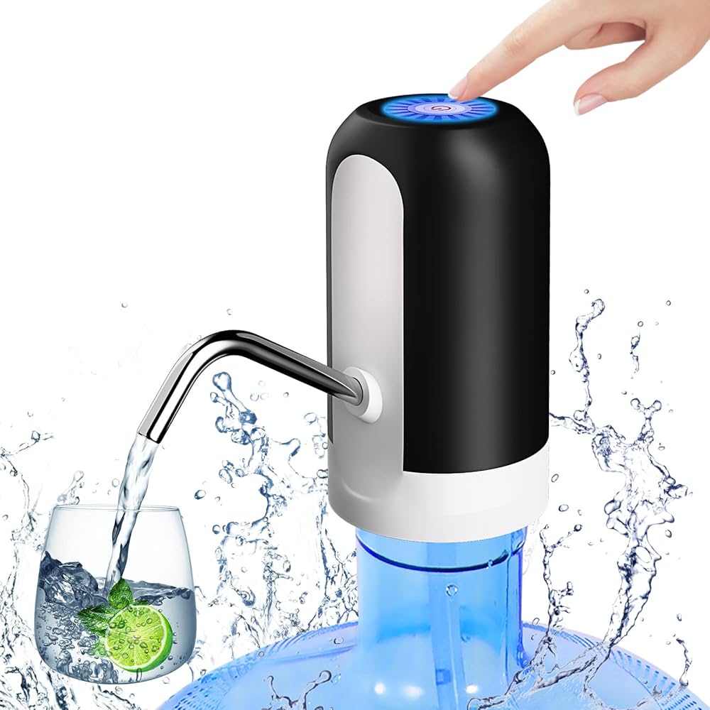 Portable Water Pump Rechargeable Electric Water Dispenser, with USB Cable for 19L and 5L Water Bottle Water Pump Automatic Touch Electric Rechargeable Dispenser
