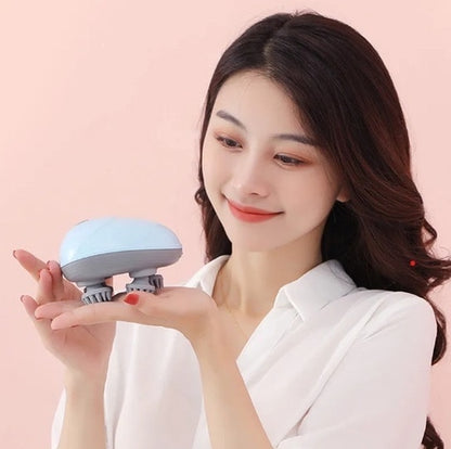 Smart Handy Scalp and Head Massager, Rechargeable Waterproof Device for Oil-Infused Massage