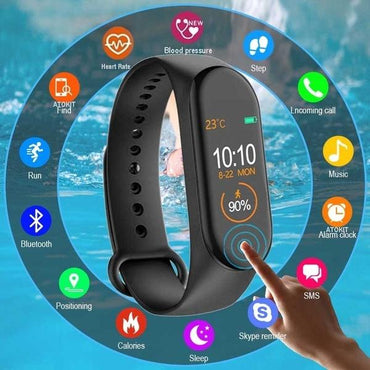 M4 Smart Watch Sports Band - Colour Display - Heart Rate Fitness Tracker Waterproof Bracelet