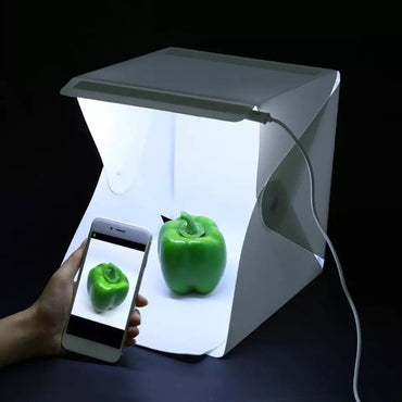 Mini Folding Lightbox Photography Photo Studio 1 Panel LED Light Soft Box with Black and White Back
