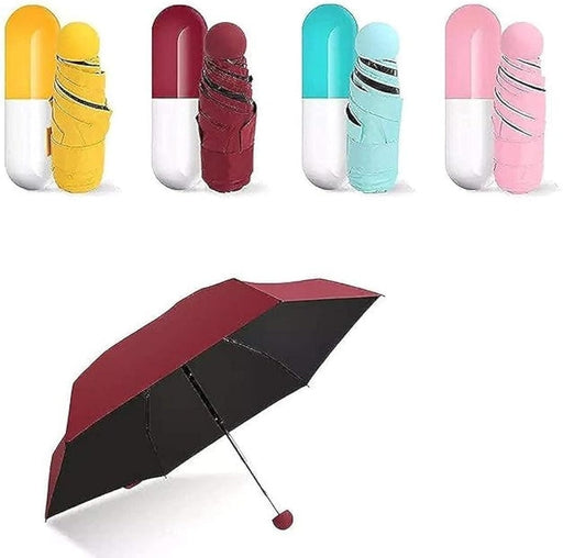 Folding Capsule Umbrella for Rain Creative Case Lightweight Waterproof UV Protection