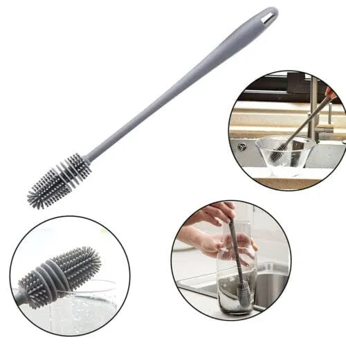 Soft Silicone Brush with Long Handle for Bottle