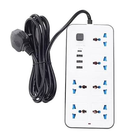 Universal Power Strip EU/US/UK Outlet with 1.8M Extension Cord and USB Charging Ports