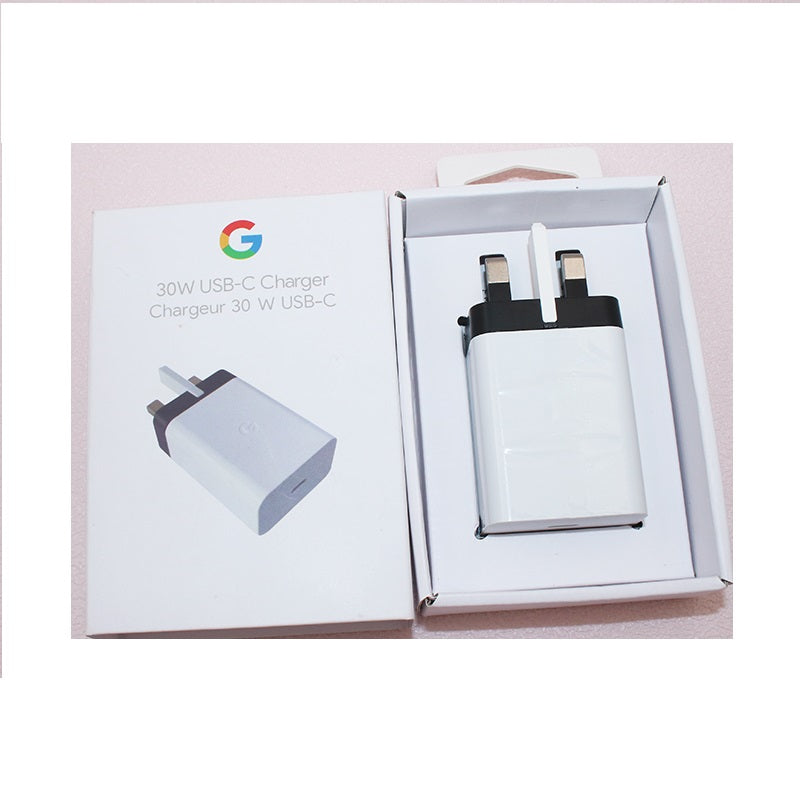 Google 30W UK Plug USB-C Fast Charger & Type-C Cable For Pixel Smartphones