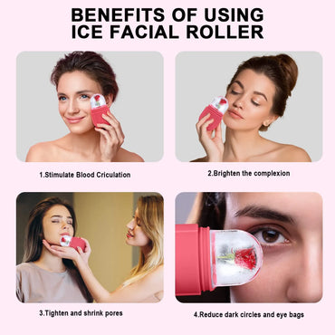 Silicone Ice Cube Roller Face Massager | Skin Contouring & Eye Puffiness Treatment Tool