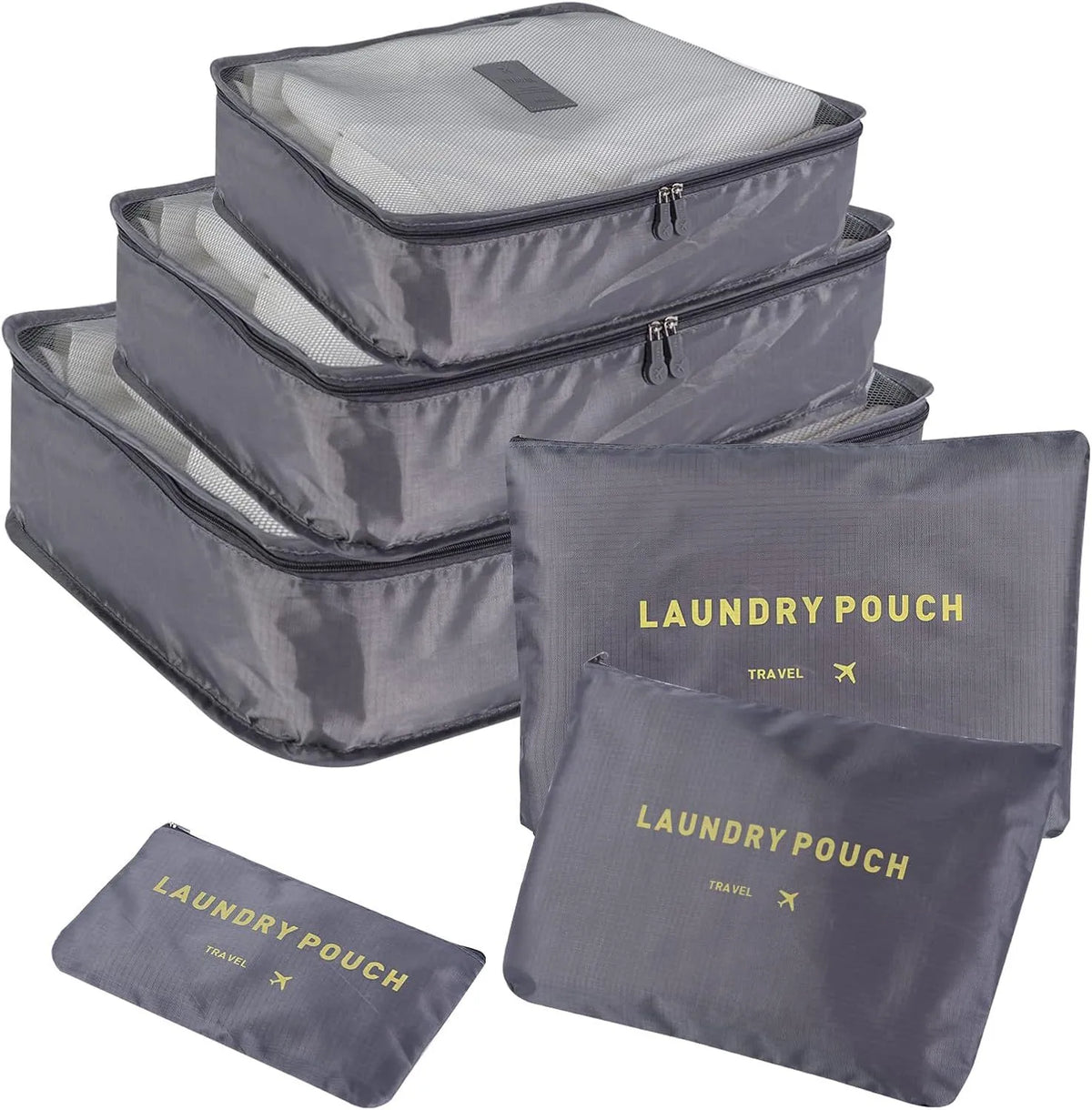Lightweight Nylon Travel Packing Cube Set | Luggage Organizer Bags for Clothes & Suitcases