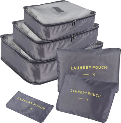Lightweight Nylon Travel Packing Cube Set | Luggage Organizer Bags for Clothes & Suitcases