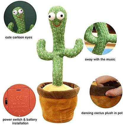 TikTok Dancing Cactus Toy with 60 Popular Songs + 3 Costumes Talking Singing Electric Musical Plush