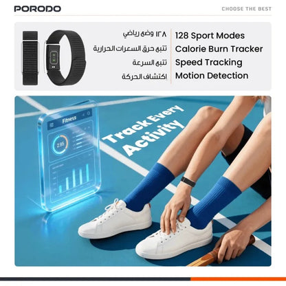 Porodo TrackFit Smart Fitness Band - Screenless Health Tracker with Nylon Strap